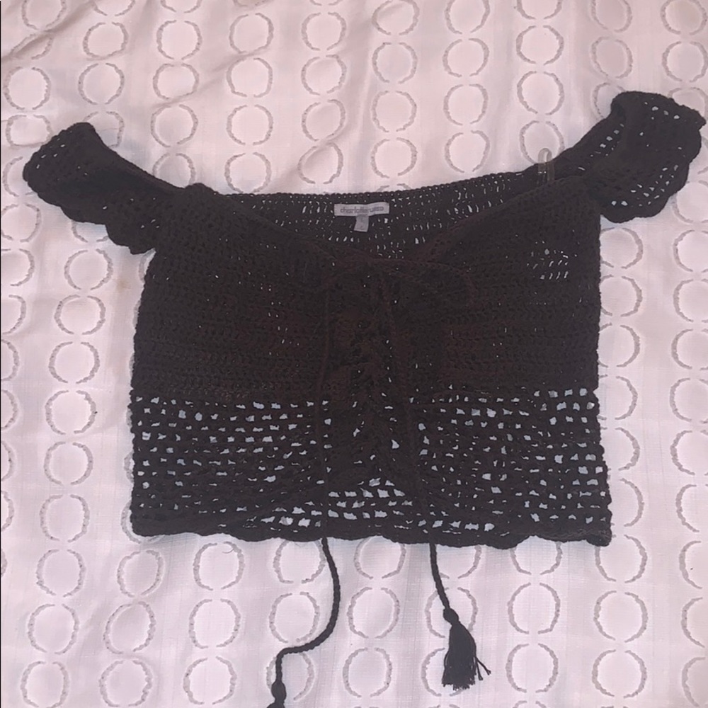 NWOT Charlotte Russe army green OTS knit top